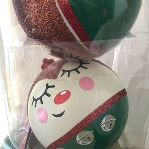 Festive Green and Red Christmas Ornaments